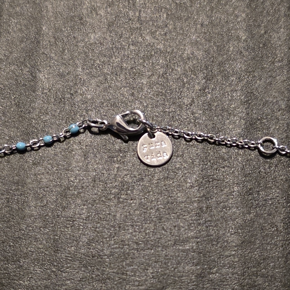 Pura Vida Silver and Blue Necklace - Picture 3 of 3